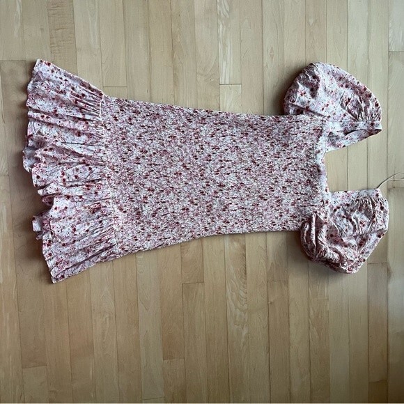 Anthropologie Another Love Smocked Floral Mini Dress in Pink Combo S NWOT - Picture 12 of 13